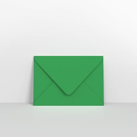 CUC6KGR - Holly Green Coloured Gummed Greeting Card V Flap Envelopes - Greeting Card Envelopes