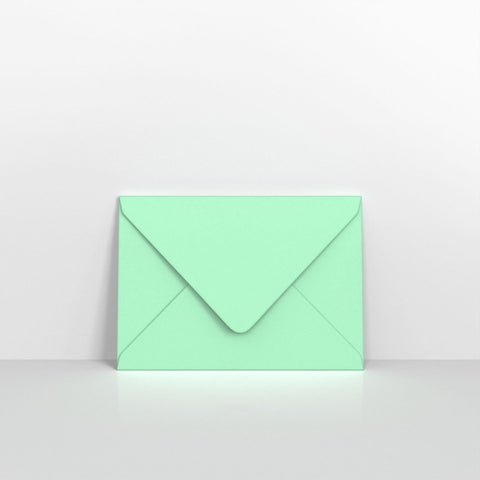 CUC6MI - Mint Green Coloured Gummed Greeting Card V Flap Envelopes - Greeting Card Envelopes