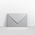 E05133 - Metallic Silver Coloured Gummed V Flap Envelopes - Greeting Card Envelopes