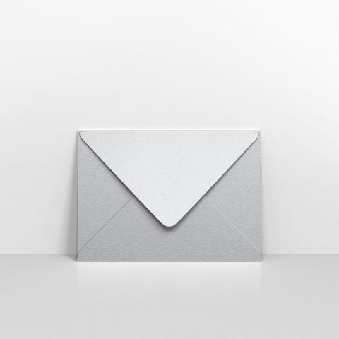 E05152 - Metallic Silver Coloured Gummed V Flap Envelopes - Greeting Card Envelopes