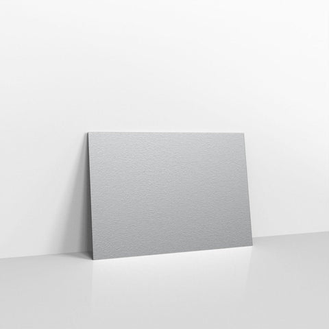 E05C6 - Metallic Silver Coloured Gummed V Flap Envelopes - Greeting Card Envelopes