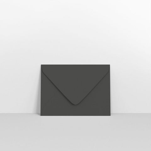 GC133BL - Black Coloured Gummed V Flap Envelopes - Greeting Card Envelopes