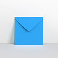 GC140140BB - Bright Blue Coloured Gummed V Flap Envelopes - Greeting Card Envelopes