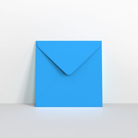 GC140140BB - Bright Blue Coloured Gummed V Flap Envelopes - Greeting Card Envelopes