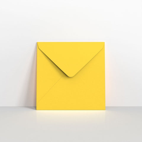 GC140140MY - Mid Yellow Coloured Gummed V Flap Envelopes - Greeting Card Envelopes