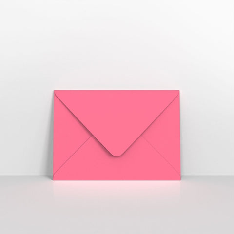 GC152216BP - Bright Pink Coloured Gummed V Flap Envelopes - Greeting Card Envelopes