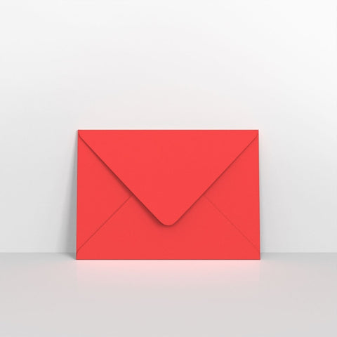 GC152216BR - Bright Red Coloured Gummed V Flap Envelopes - Greeting Card Envelopes