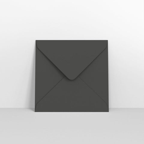 GC155155BL - Black Coloured Gummed V Flap Envelopes - Greeting Card Envelopes