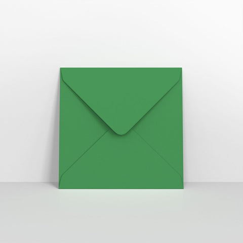 GC155155DG - Dark Green Coloured Gummed V Flap Envelopes - Greeting Card Envelopes