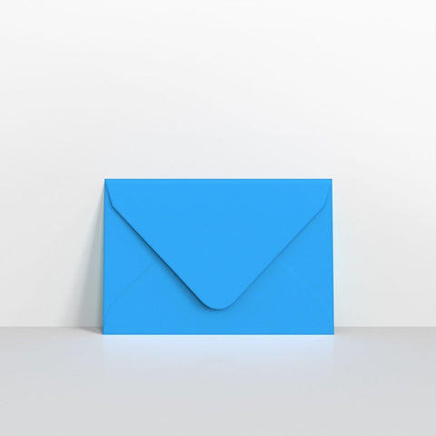 GC65BB - Bright Blue Coloured Gummed V Flap Envelopes - Greeting Card Envelopes