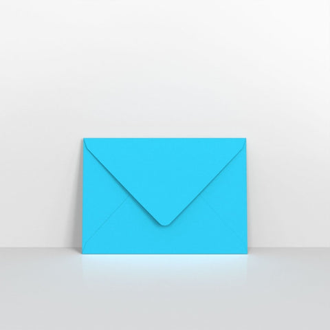 GC95122MB - Mid Blue Coloured Gummed V Flap Envelopes - Greeting Card Envelopes