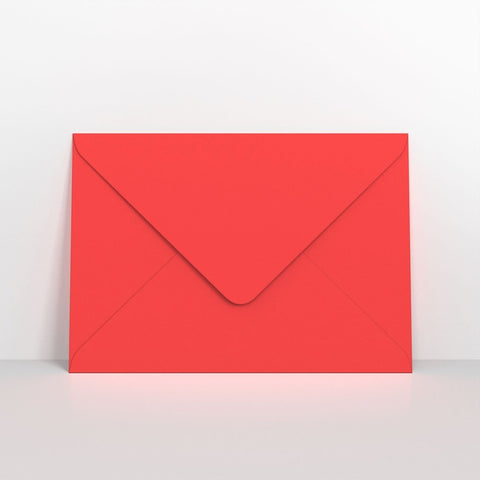 GCC4BR - Bright Red Coloured Gummed V Flap Envelopes - Greeting Card Envelopes