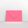 GCC5BP - Bright Pink Coloured Gummed V Flap Envelopes - Greeting Card Envelopes