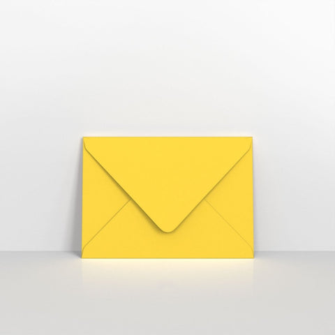 GCC6MY - Mid Yellow Coloured Gummed V Flap Envelopes - Greeting Card Envelopes