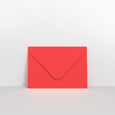 GCC7BR - Bright Red Coloured Gummed V Flap Envelopes - Greeting Card Envelopes