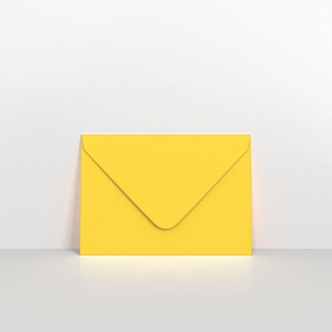 GCC7MY - Mid Yellow Coloured Gummed V Flap Envelopes - Greeting Card Envelopes