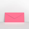 GCDLBP - Bright Pink Coloured Gummed V Flap Envelopes - Greeting Card Envelopes