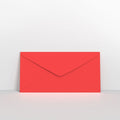 GCDLBR - Bright Red Coloured Gummed V Flap Envelopes - Greeting Card Envelopes