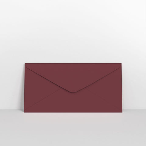 GCDLBUR - Burgundy Coloured Gummed V Flap Envelopes - Greeting Card Envelopes