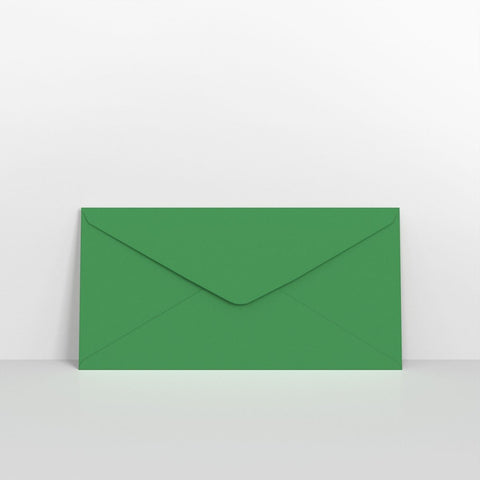 GCDLDG - Dark Green Coloured Gummed V Flap Envelopes - Greeting Card Envelopes