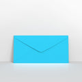 GCDLMB - Mid Blue Coloured Gummed V Flap Envelopes - Greeting Card Envelopes