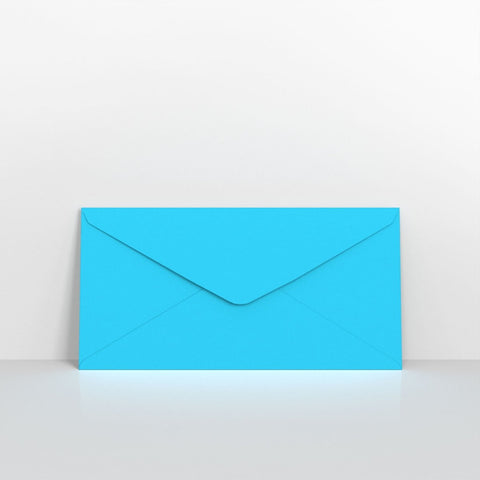 GCDLMB - Mid Blue Coloured Gummed V Flap Envelopes - Greeting Card Envelopes