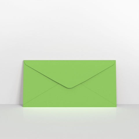 GCDLMG - Mid Green Coloured Gummed V Flap Envelopes - Greeting Card Envelopes