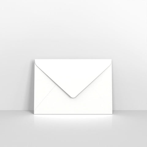 H08125 - White Coloured Gummed Laid V Flap Envelopes - Greeting Card Envelopes