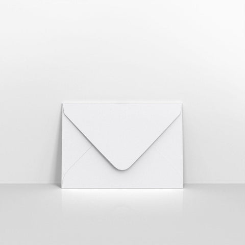 H0882 - White Coloured Gummed Laid V Flap Envelopes - Greeting Card Envelopes