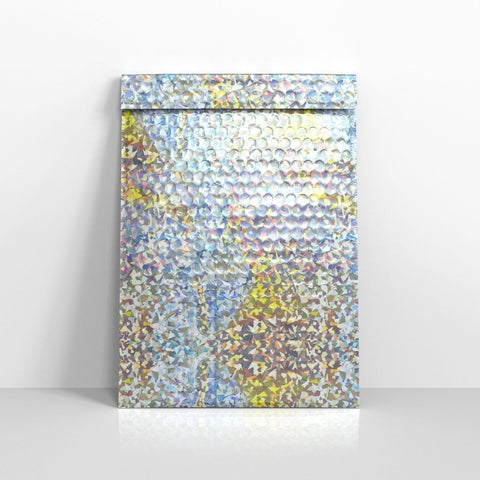 MB324SH - 031 - Silver Holographic Metallic Finish Bubble Bag Mailers - Metallic Finish Bubble Bag Mailers