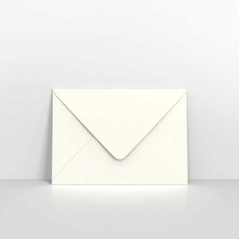 R17C5 - White Coloured Gummed Hammered V Flap Envelopes - Greeting Card Envelopes