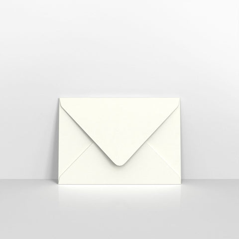 R17C6 - White Coloured Gummed Hammered V Flap Envelopes - Greeting Card Envelopes