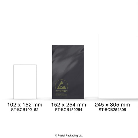 ST - BCB152254 - Anti Static Black Conductive ESD Bag - Anti Static Bags