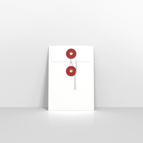 SW162W - R - White and Red String & Washer Envelopes - String and Washer Envelopes