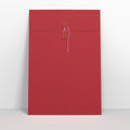 SW324R - G - Red String & Washer Gusset Envelopes - String and Washer Envelopes