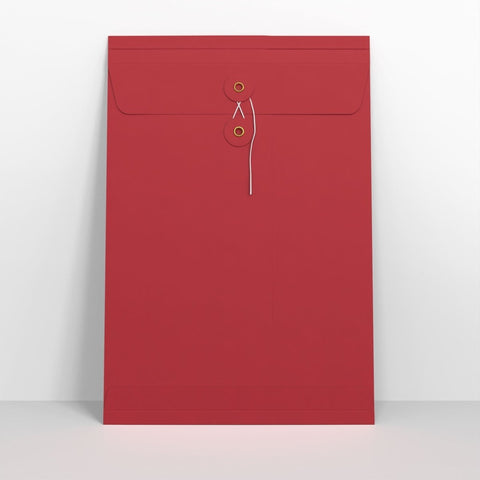 SW324R - G - Red String & Washer Gusset Envelopes - String and Washer Envelopes