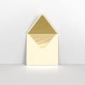 TL160G - Ivory & Gold Fancy Foil Lined Envelopes - Lined Envelopes