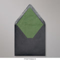 TL160GR - B - Black & Green Fancy Paper Lined Envelopes - Lined Envelopes