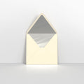 TL160S - Ivory & Silver Fancy Foil Lined Envelopes - Lined Envelopes