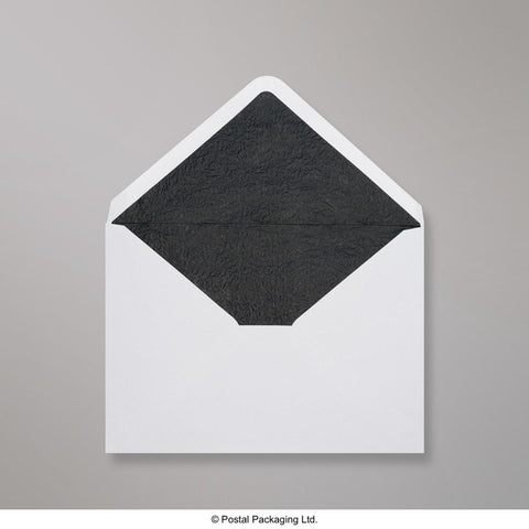 TLC5B - W - White & Black Fancy Paper Lined Envelopes - Lined Envelopes