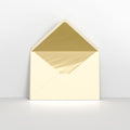 TLC5G - Ivory & Gold Fancy Foil Lined Envelopes - Lined Envelopes