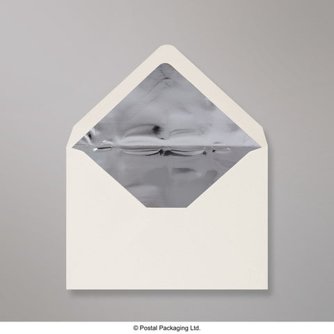 TLC6S - Ivory & Silver Fancy Foil Lined Envelopes - Lined Envelopes