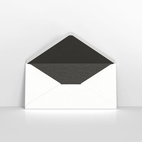 TLDLB - W - White & Black Fancy Paper Lined Envelopes - Lined Envelopes