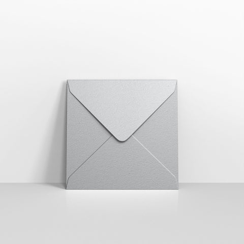 Metallic Silver Coloured Gummed V Flap Envelopes